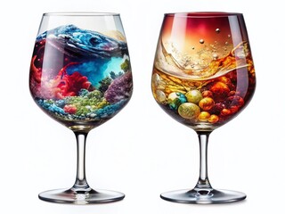 Wine Glass Collage - Sparkling Drink Photography