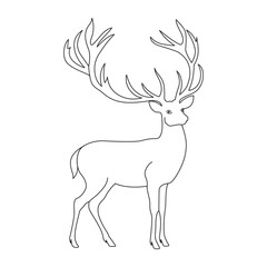 Elegant Deer Line Art Vector Illustration
