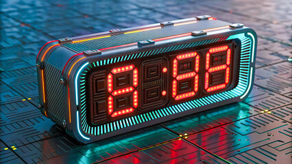 a digital clock clock on a circuit board