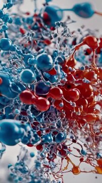A breakdown of glucose into pyruvate, with visual cues showing energy release and molecule transformation step-by-step, 4k High-Quality background animation video