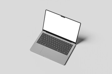 Laptop Mockup on white 3D rendering
