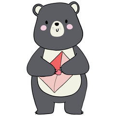 Valentine cute bear cartoon Sweet illustration ideal for romantic projects and creative decor.