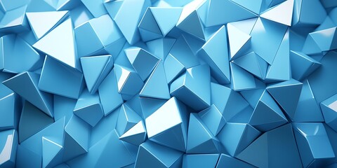 Fototapeta premium Abstract blue triangular background.