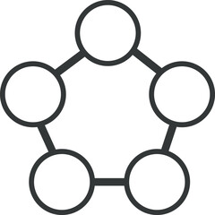 Set of Network Lines And Circles Flat
