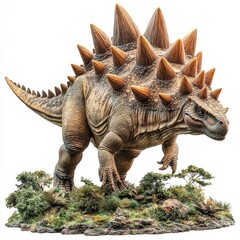 Fototapeta premium A detailed model of a spiked dinosaur, showcasing its features and environment.