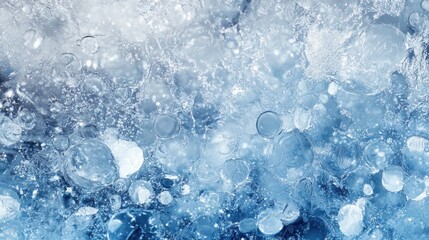Obraz premium Close-up of icy texture with air bubbles.