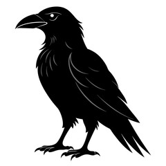 Obraz premium Common Raven silhouette vector style printable png