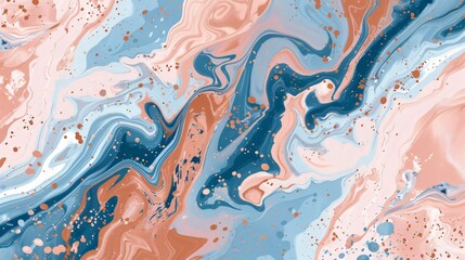 Vibrant Blue, Brown, Pink Marble Swirls with Bright, Lively Colors