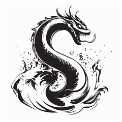 Loch Ness Monster Vector Illustration. Loch Ness Monster on the water Vector Illustration © Istianah