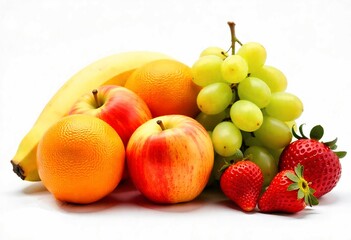 fruits on white