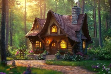 Captivating forest dwelling bursting with magic.