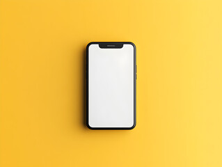 Minimalist Smartphone Mockup on Yellow Background