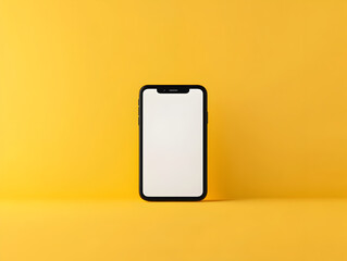 Minimalist Smartphone Mockup on Yellow Background