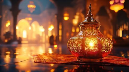 Islamic Lantern lights Ramadan Background