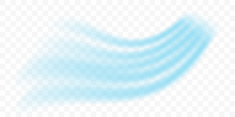 Cold flow from the air conditioner. Snowy frosty whirlwind. Realistic 3d vector isolated on transparent background