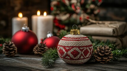 Eco-friendly holiday decorations cozy home photography rustic setting close-up sustainable living inspiration