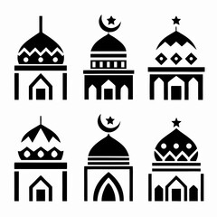 Islamic Mosque Icon Bundle for Vector Design.