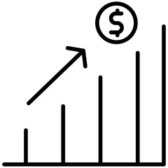 Revenue line icon style