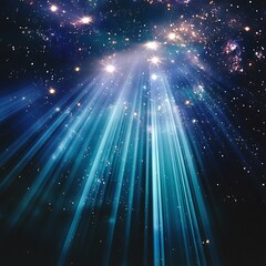 a bright light shining through the stars