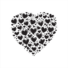 Set of hearts vector Silhouette Illustration 