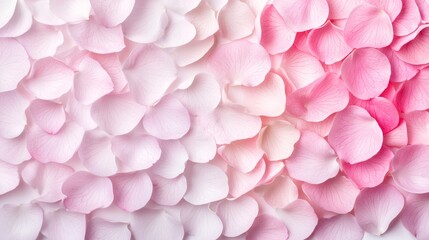 Fototapeta premium Soft gradient of pink and white flower petals creating a delicate background.