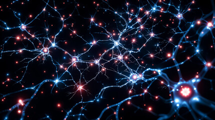 Neurons and Synapses in a Neural Network Illustration