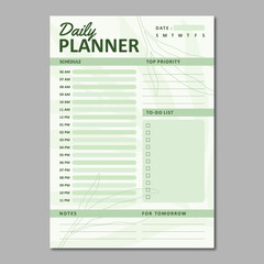 Daily planner vector template