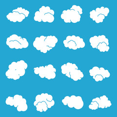 Set of cloud doodle vector