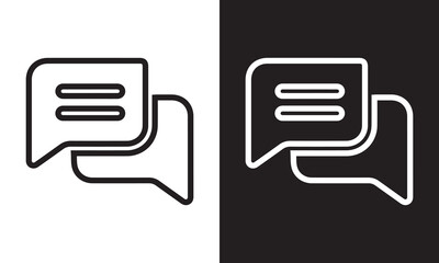Chat, linear style icon. Speech bubbles indicating conversation or messaging. Editable stroke width.
comment icon speech bubble symbol Chat message icon - talk message Bubble chat icon.