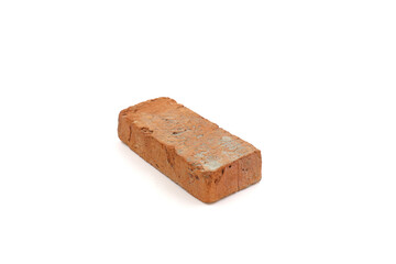 Solid clay bricks used for construction,Old red brick isolated on white background.