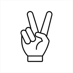  Iconic V Sign Gesture for Peace or Victory on White Background