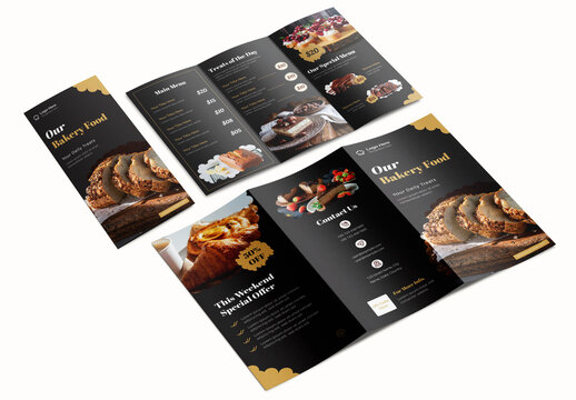 Bakery Menu Trifold Brochure