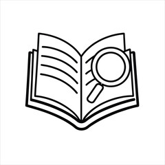 Minimalist Open Book Search Icon for Creative Projects