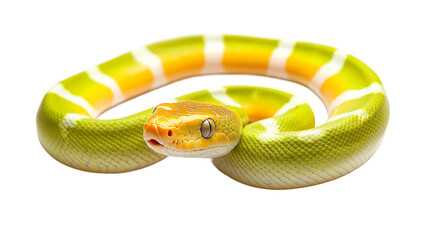 Obraz premium Snake full length standing sideways, white background