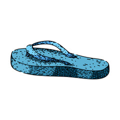casual flip flops hand drawn. summer footwear, comfort slip, on pool casual flip flops vector sketch. isolated color illustration