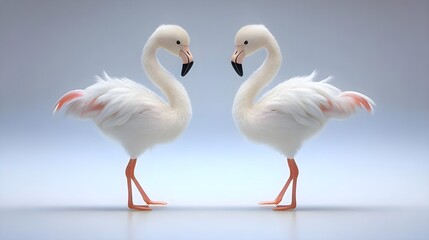 Obraz premium Cute Flamingos in Watercolor Style with Adorable Expressions