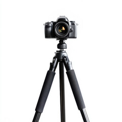 Camera mounted on a tripod poised for capturing high-quality images in a well-lit environment
