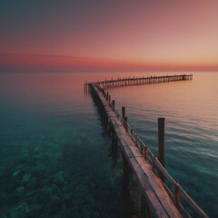 Obraz premium pier in the sunset