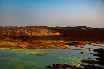 Volcanic activity and Sulphur lake at Dallol in the Ethiopia Danakil depression