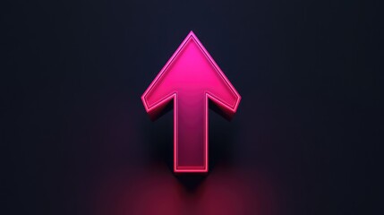 pink upward arrow on a transparent background