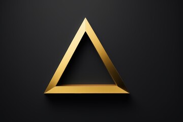 a gold triangle on a black background with a shelf