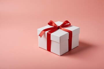 Obraz premium there is a white box with a red ribbon on it