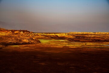 barren volcanic landscape at Dallol in the Ethiopian Danakil 