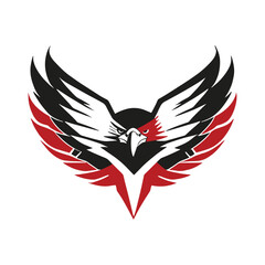 Fierce Eagle Emblem, Powerful Falcon Logo Design, Patriotic Bird Icon for Sports, Branding, and Professional Identity