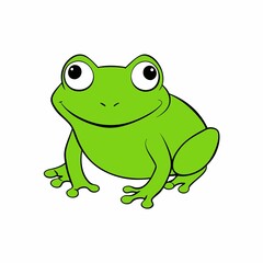 green frog isolated on white