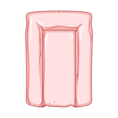 compact changing pad cartoon. lightweight durable, non toxic, absorbent reusable compact changing pad sign. isolated symbol vector illustration