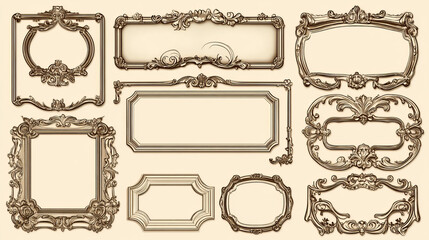 Antique vintage corners isolated on white for design. Jpeg version also available in gallery