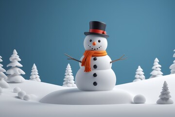 Obraz premium there is a snowman that is standing in the snow