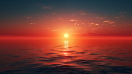 Obraz premium A beautiful sunrise over the ocean, soft natural light, space on the right for branding, generative ai illustration