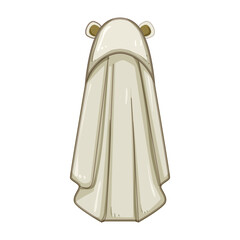 warm hooded baby towel cartoon. plush gift, shower wrap, cute animal warm hooded baby towel sign. isolated symbol vector illustration